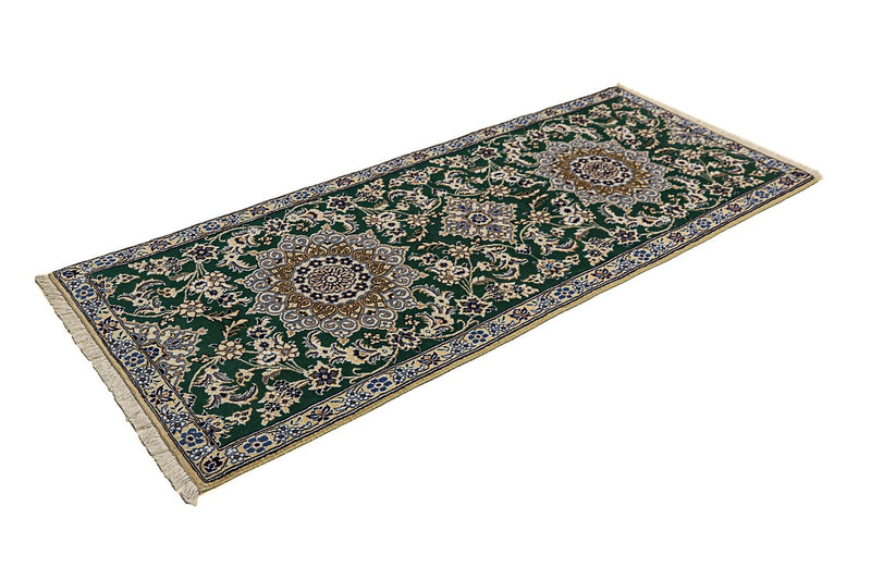 Løper Persisk teppe - Nain - Royal - 200 x 89 cm - mørkegrønn