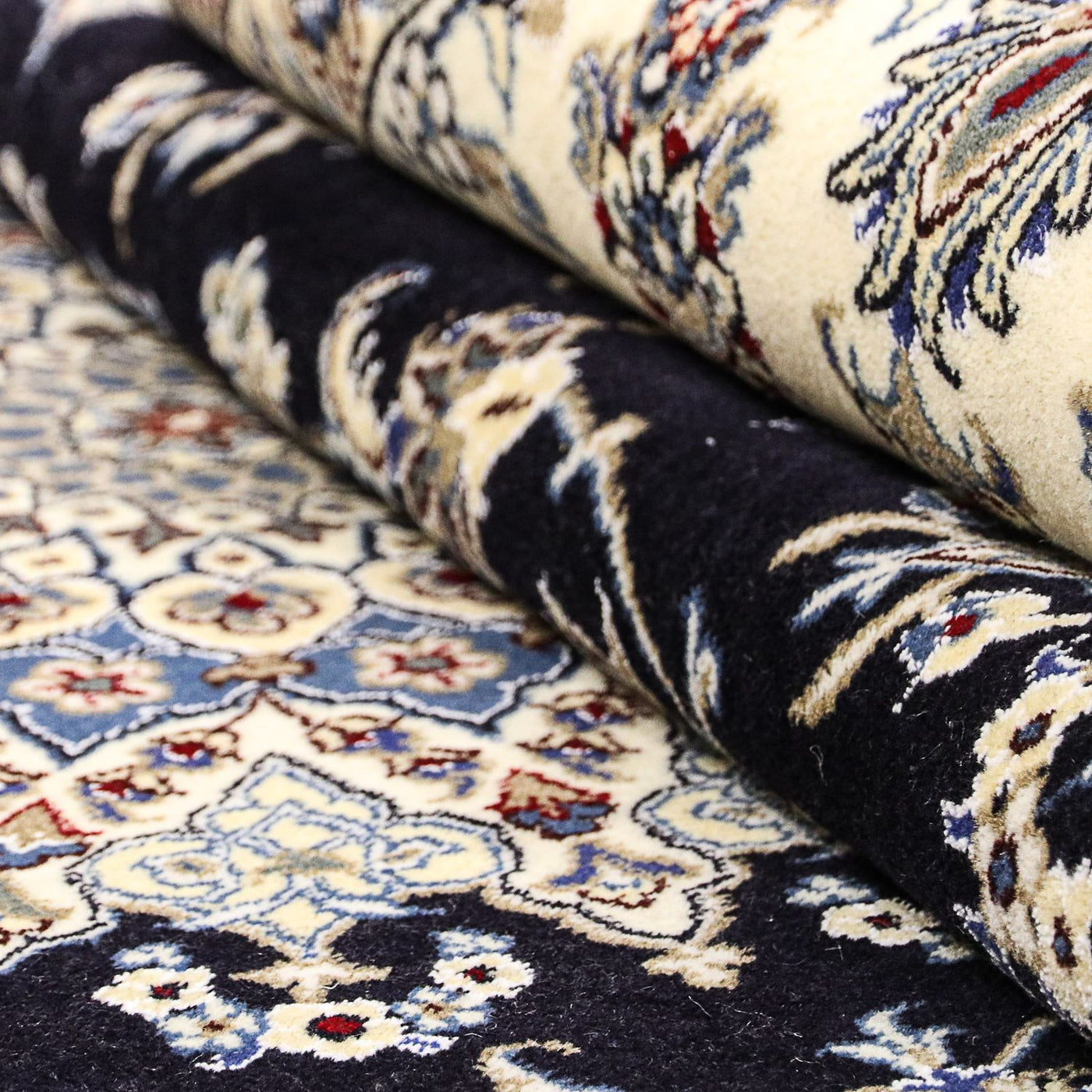 Persisk teppe - Nain - 297 x 246 cm - mørkeblå