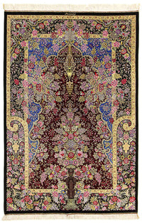 Qom silke Teppe 197x128cm - Persisk teppe – product image