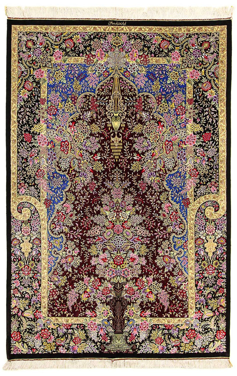 Qom silke Teppe 197x128cm - Persisk teppe