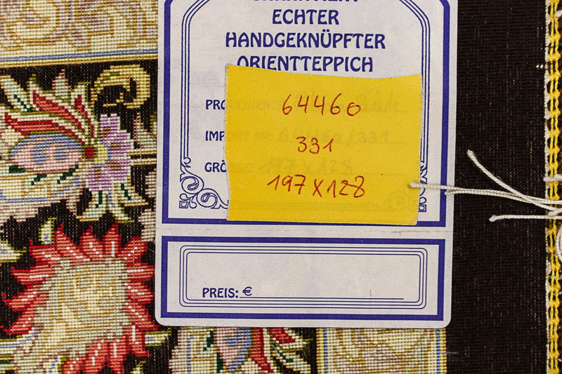 Qom silke Teppe 197x128cm - Persisk teppe