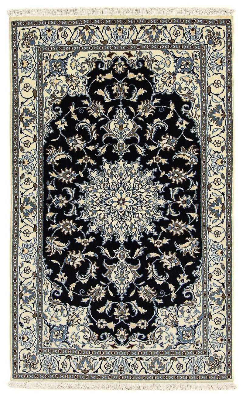 Persisk teppe - Nain - 198 x 119 cm - mørkeblå
