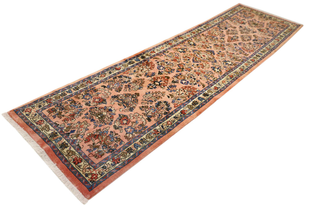Løper Persisk teppe - klassisk - 300 x 80 cm - lys rød