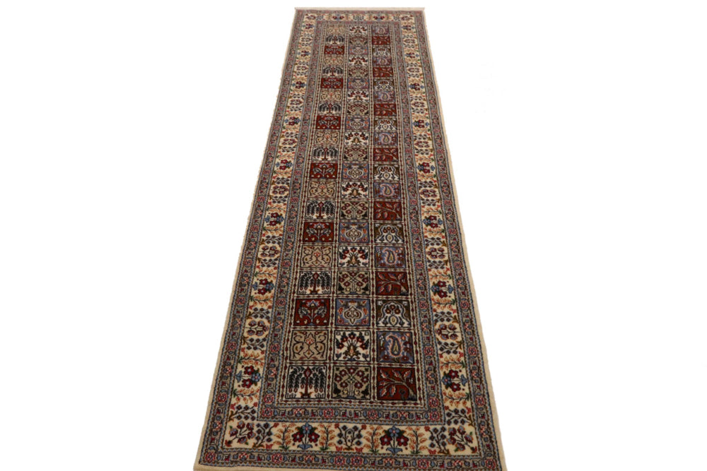 Løper Persisk teppe - klassisk - 298 x 78 cm - mørk beige