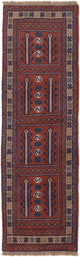 Løper Persisk teppe - Nomadisk - 195 x 60 cm - mørk rød