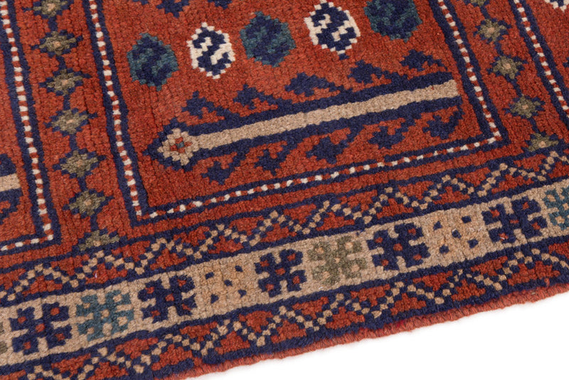 Løper Persisk teppe - Nomadisk - 195 x 60 cm - mørk rød