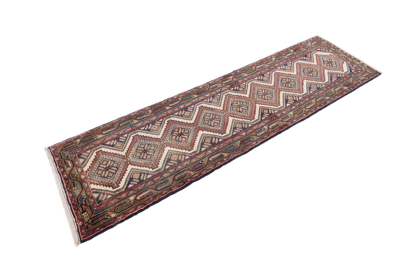 Løper Persisk teppe - Nomadisk - 308 x 87 cm - mørk beige