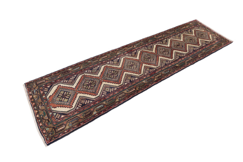 Løper Persisk teppe - Nomadisk - 308 x 87 cm - mørk beige