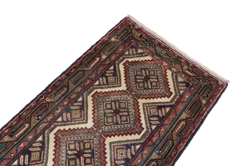 Løper Persisk teppe - Nomadisk - 308 x 87 cm - mørk beige