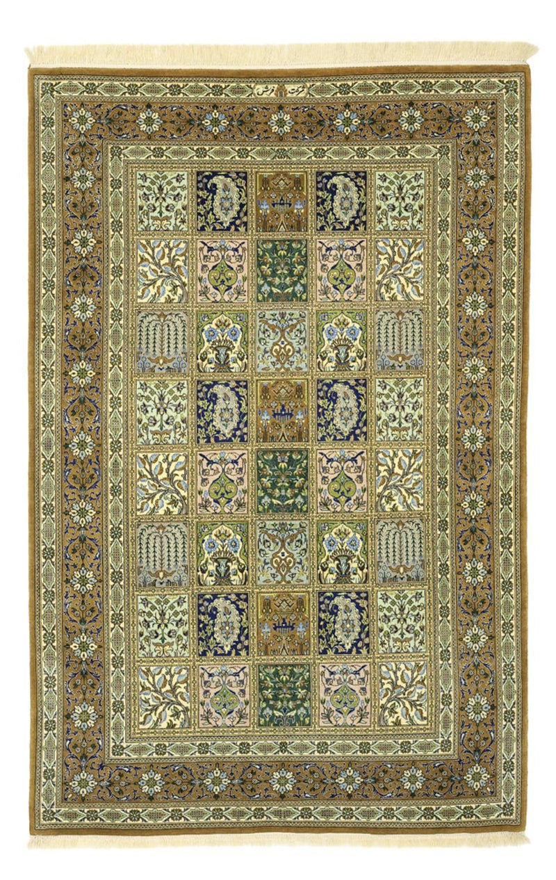 Persisk teppe - Ghom - Royal - 154 x 102 cm - olivengrønn