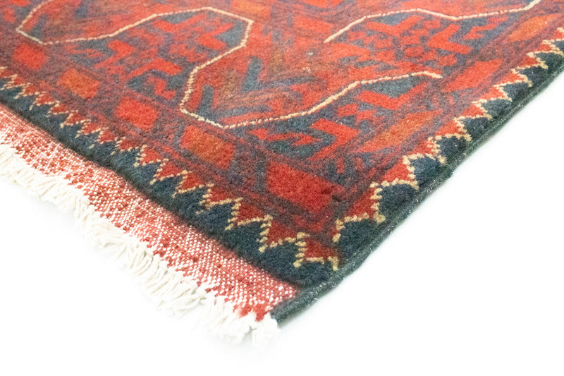 Løper Afghanske tepper - Kunduz - 290 x 79 cm - mørk rød