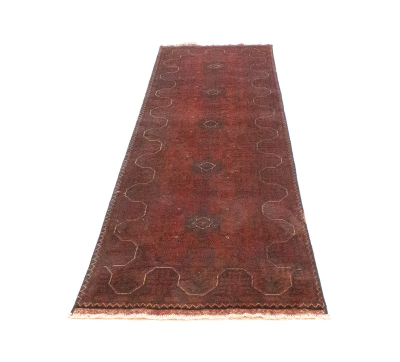 Løper Afghanske tepper - Kunduz - 290 x 79 cm - mørk rød