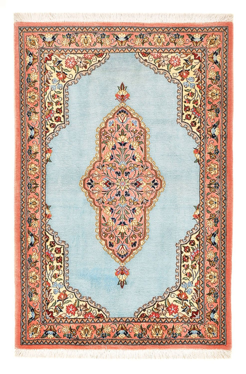 Qom Teppe 80x117cm - Persisk teppe - lyseblå