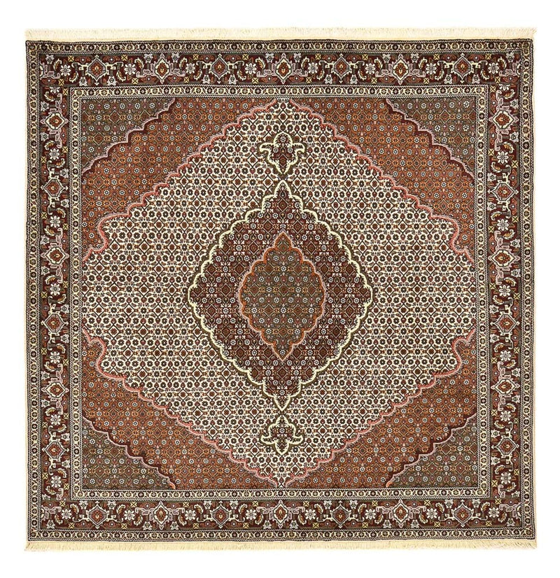 Persisk teppe - Tabriz - Royal square  - 205 x 201 cm - lysebrun