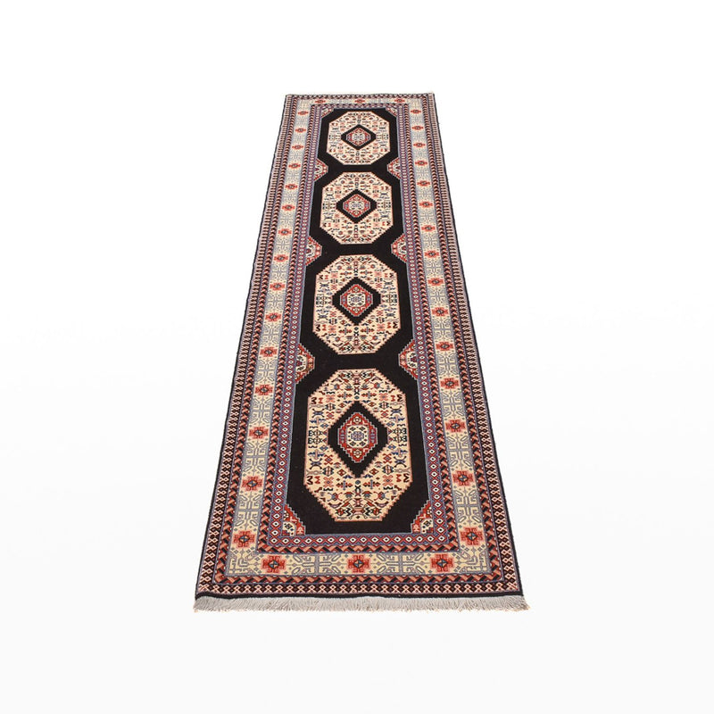 Løper Persisk teppe - Tabriz - Premium - 305 x 75 cm - mørkeblå