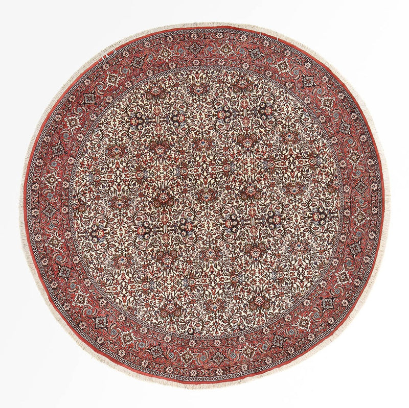 Persisk teppe - Bijar rundt  - 250 x 250 cm - lys rød