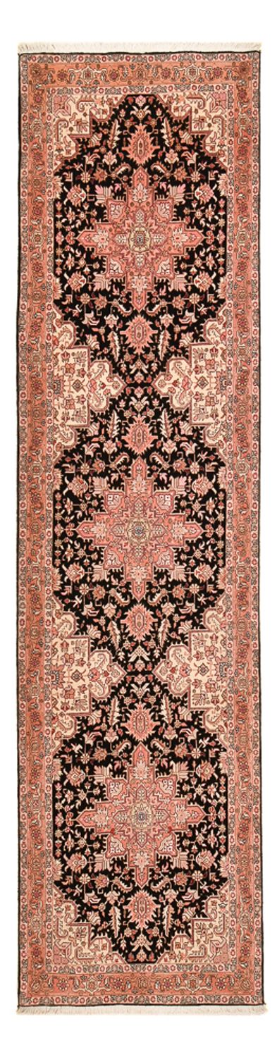 Løper Persisk teppe - Tabriz - Premium - 350 x 91 cm - mørkeblå