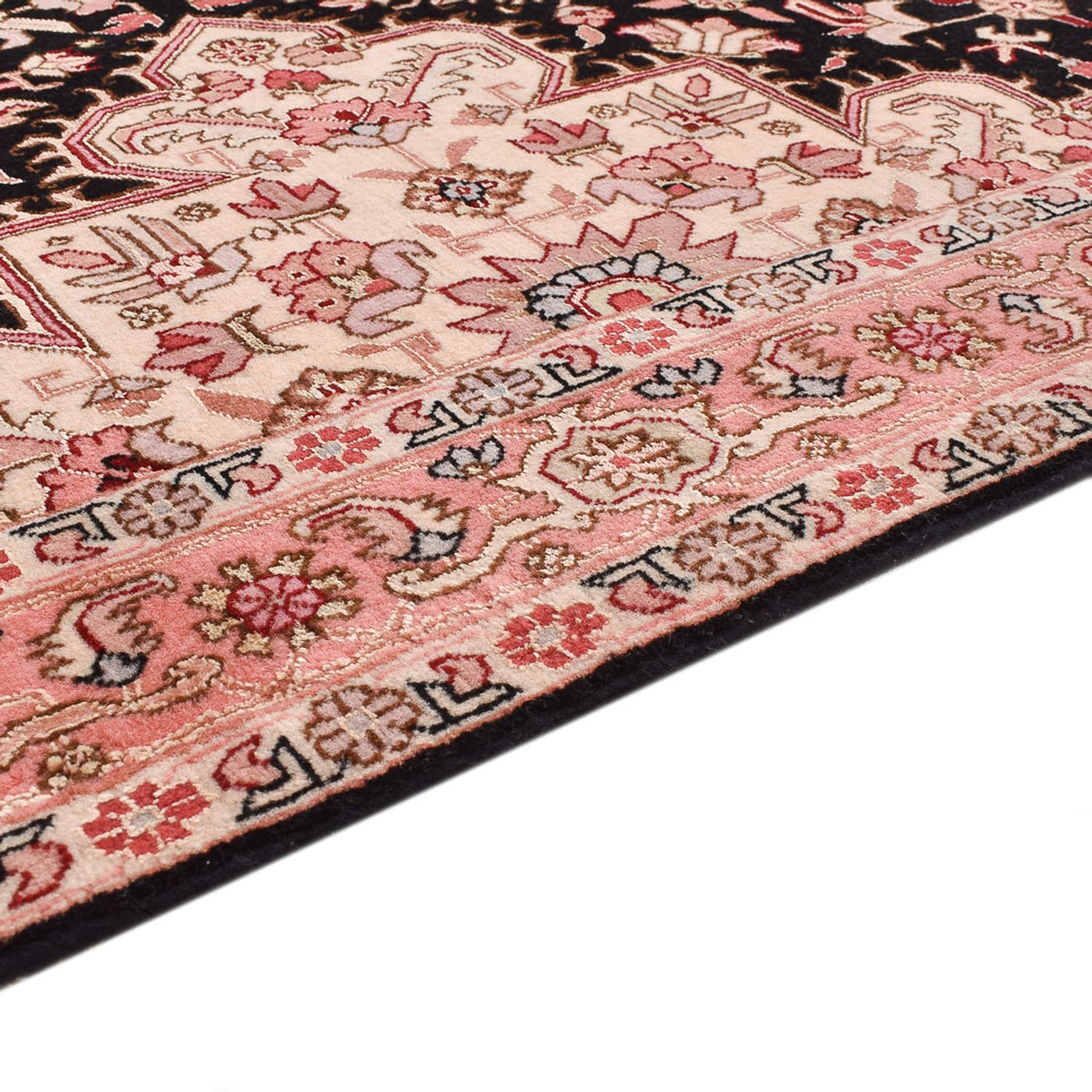 Løper Persisk teppe - Tabriz - Premium - 350 x 91 cm - mørkeblå