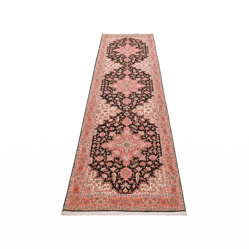 Løper Persisk teppe - Tabriz - Premium - 350 x 91 cm - mørkeblå
