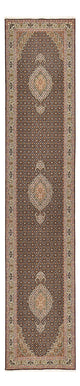 Løper Persisk teppe - Tabriz - Royal - 390 x 82 cm - mørk beige