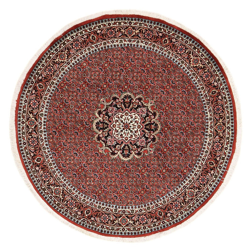 Persisk teppe - Bijar rundt  - 150 x 150 cm - mørk rød