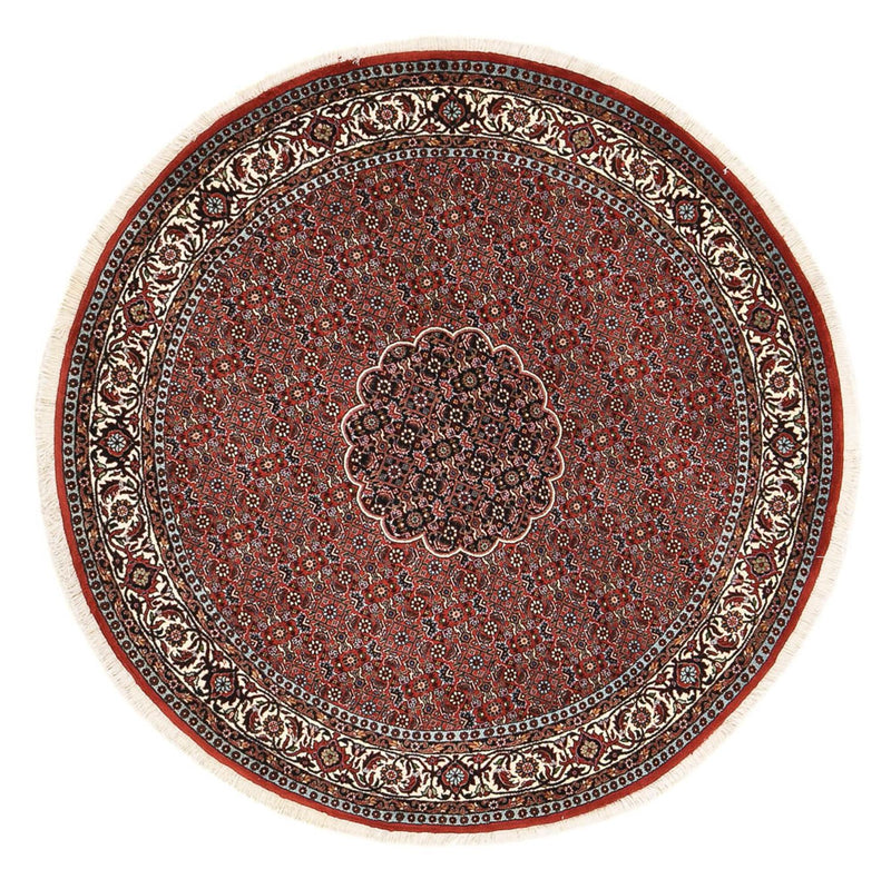 Persisk teppe - Bijar rundt  - 150 x 150 cm - mørk rød