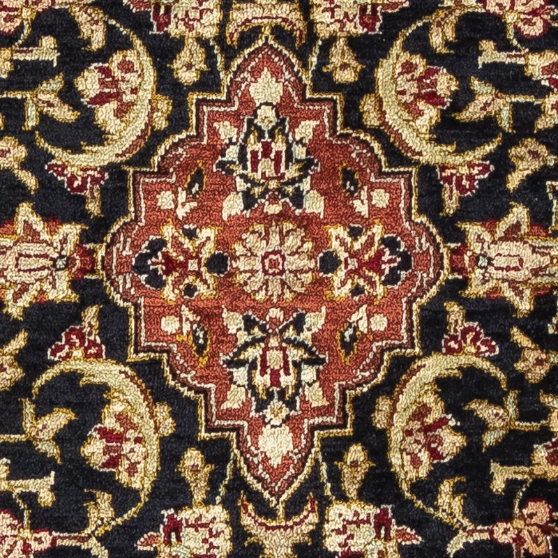 Qom silke Teppe 28x41cm - Persisk teppe - mørkeblå