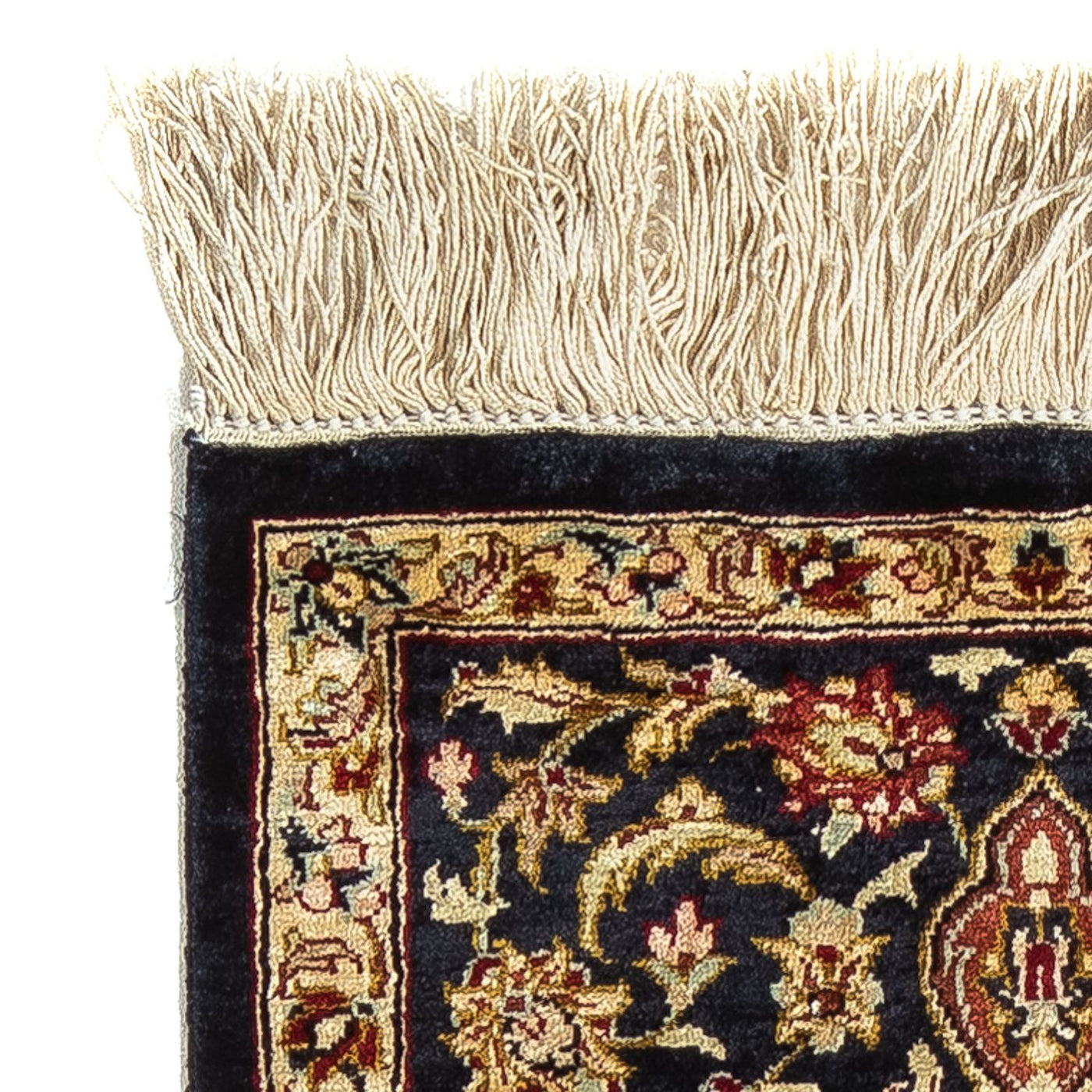 Silketeppe - Ghom Silk - Premium - 41 x 28 cm - mørkeblå