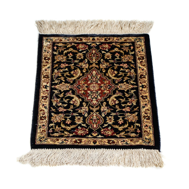 Silketeppe - Ghom Silk - Premium - 41 x 28 cm - mørkeblå