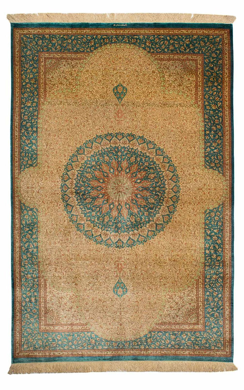 Qom silke Teppe 130x188cm - Persisk teppe
