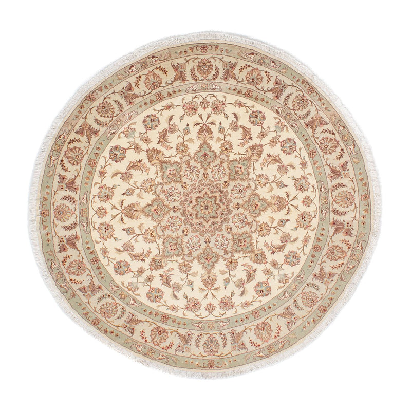 Persisk teppe - Tabriz - Royal rundt  - 146 x 146 cm - beige
