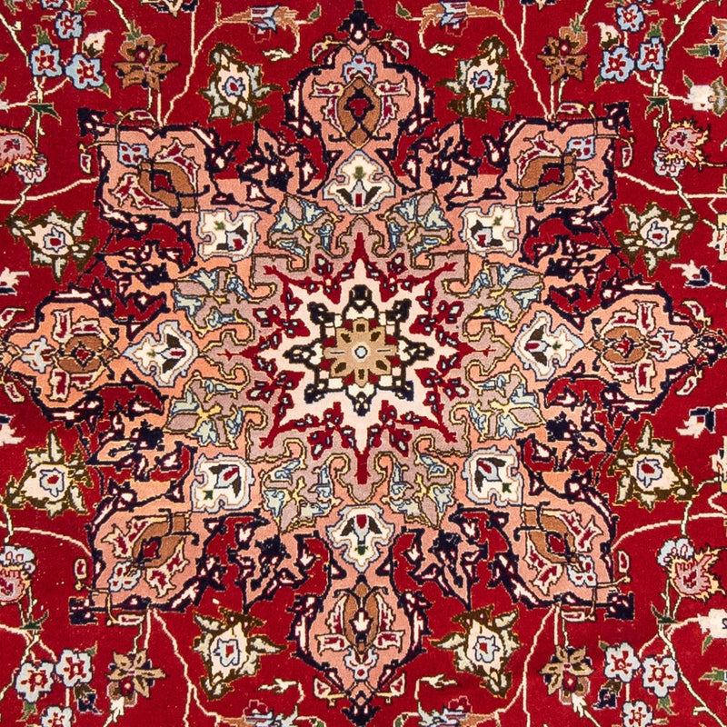 Tabriz - 50 Raj Teppe 205x307cm - Persisk teppe - mørk rød