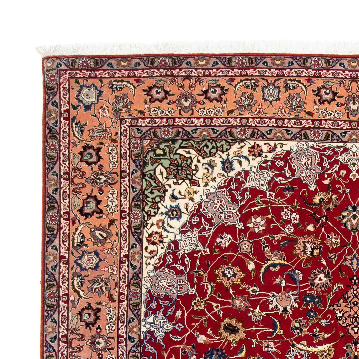 Tabriz - 50 Raj Teppe 205x307cm - Persisk teppe - mørk rød