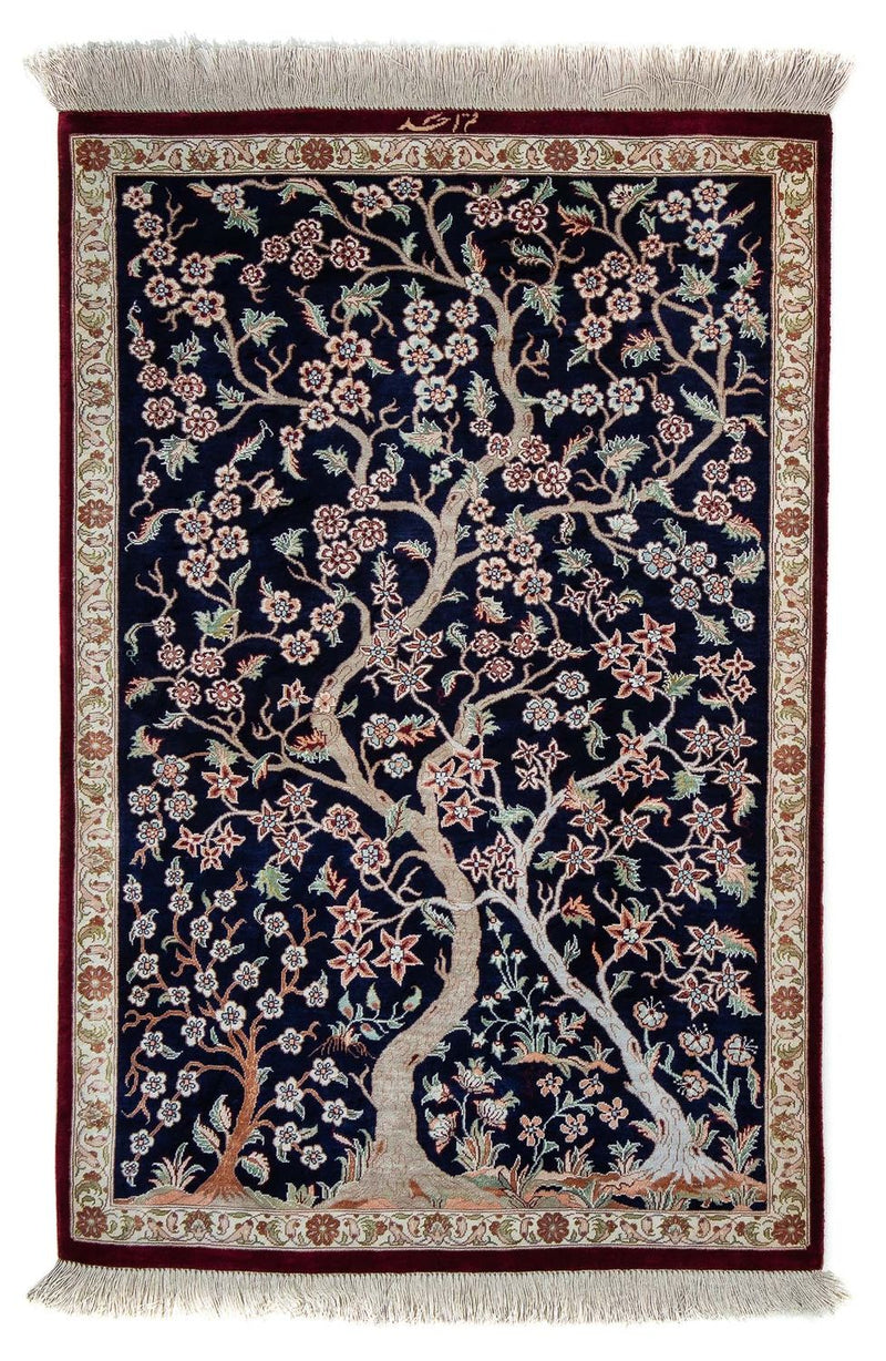 Qom Teppe 87x59cm - Persisk teppe