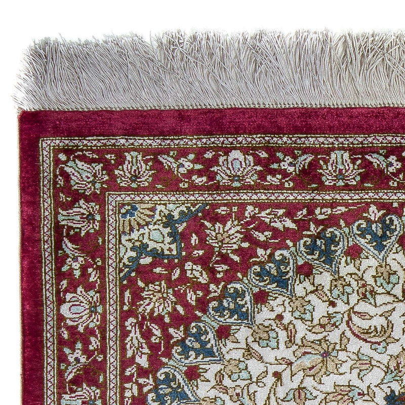 Qom Teppe 60x78cm - Persisk teppe - mørk rød