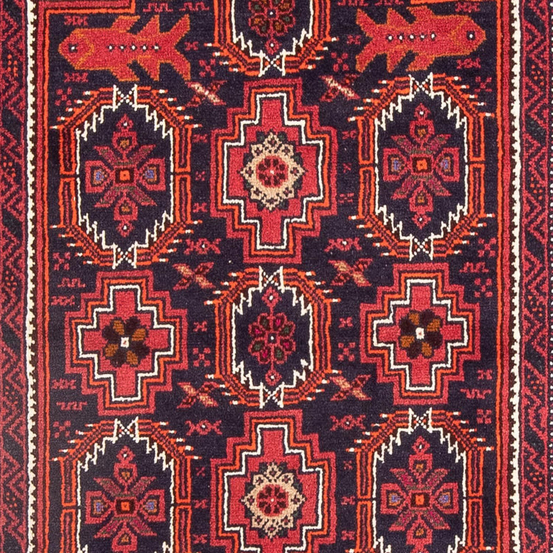 Løper Balutsj-teppe - 195 x 106 cm - rød