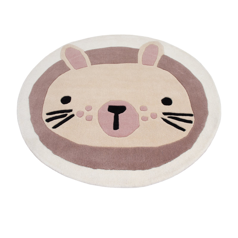 Kinderteppich Hase rund