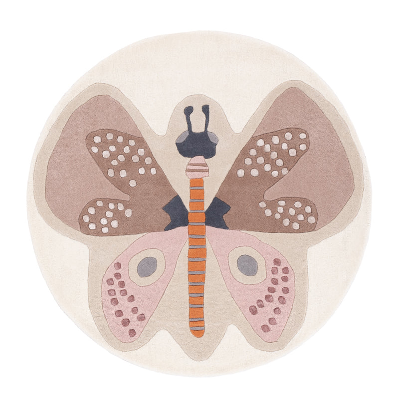 Kinderteppich Schmetterling rund